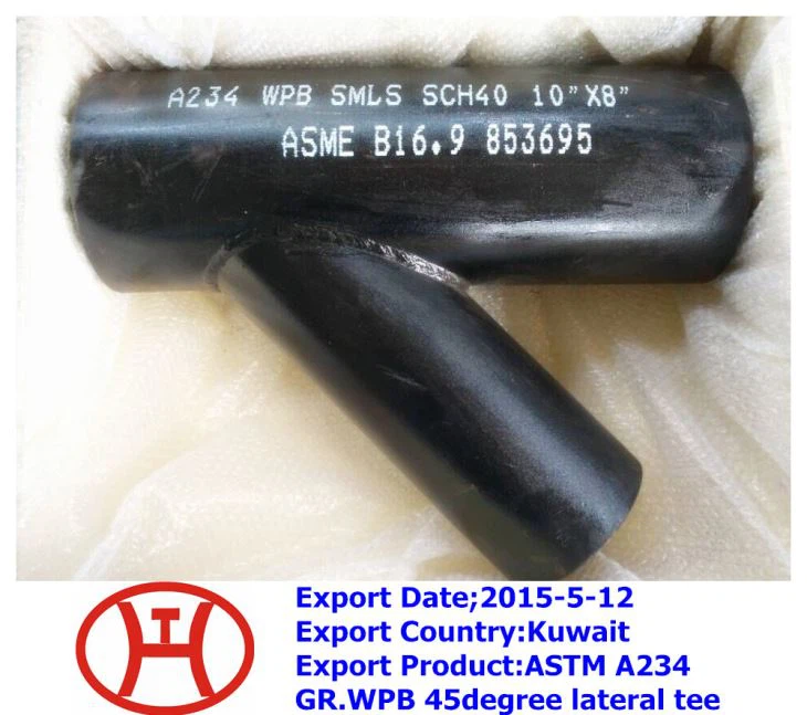 ASTM A234 GR. WPB 45 camiseta lateral de desengrasante