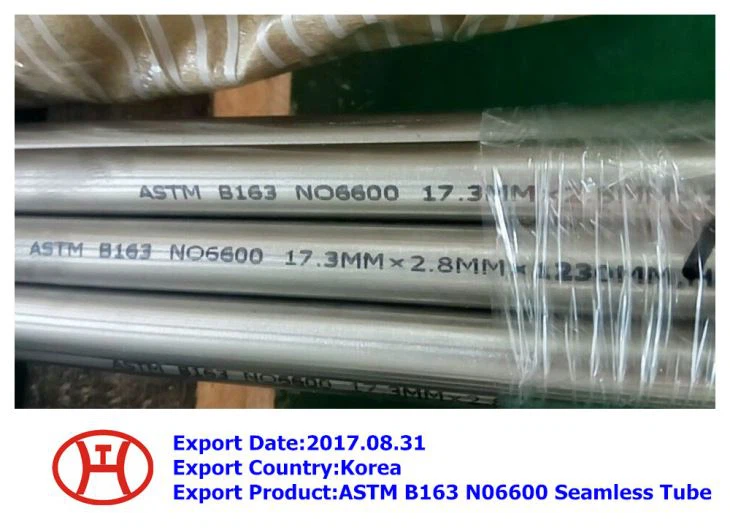 Tubo sin soldadura ASTM B163 N06600